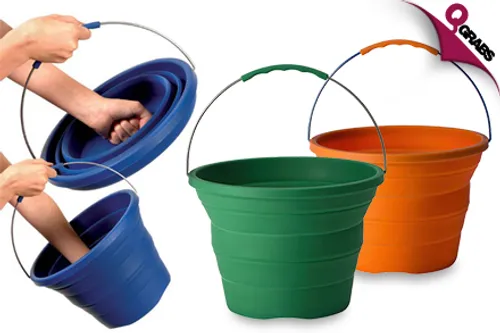 From QR69 Save Space with a Collapsible Bucket - Choose from 3 Bright Colors! (Up to QR238 Value)
